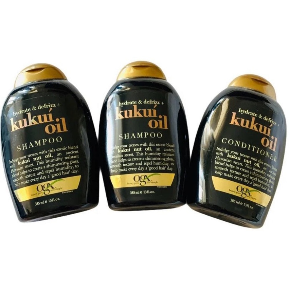 NEW OGX Hydrate & Defrizz Kukuí Oil Shampoo + Conditioner Set